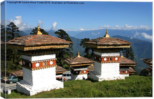 Memorial Site, Dochula Pass, Bhutan. Canvas Print by Carole-Anne Fooks
