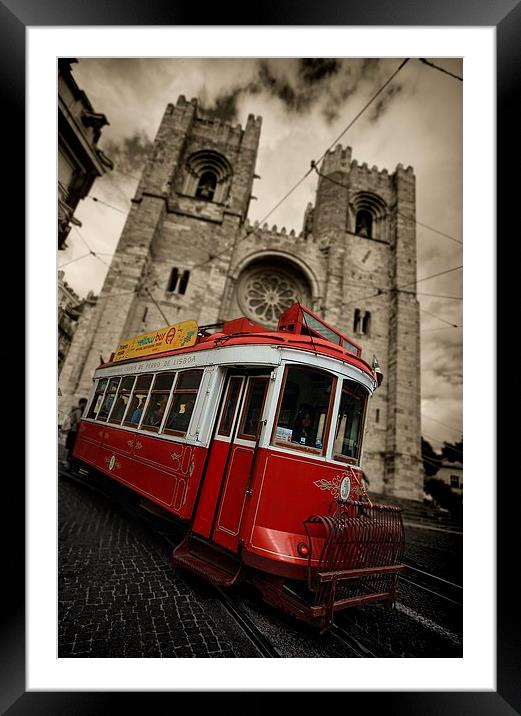  Lisbon Cathedral Tram Framed Mounted Print by Broadland Photography