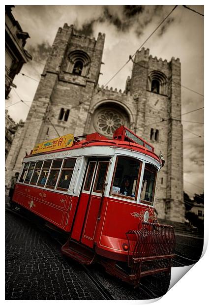  Lisbon Cathedral Tram Print by Broadland Photography