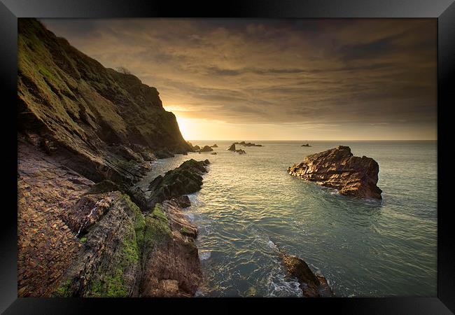  North Devon Coastline at Ilfracombe. Framed Print by Dave Wilkinson North Devon Ph
