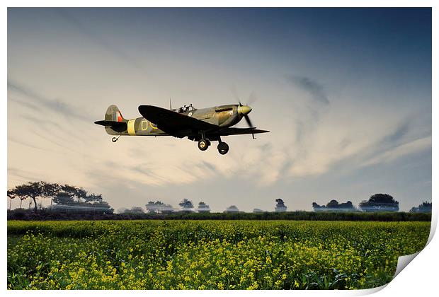 Spitfire on Approach  Print by J Biggadike