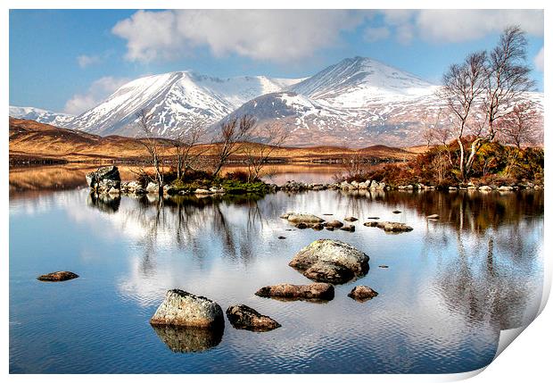  Lochan na h-Achlaise and Black Mount Print by Donald Parsons