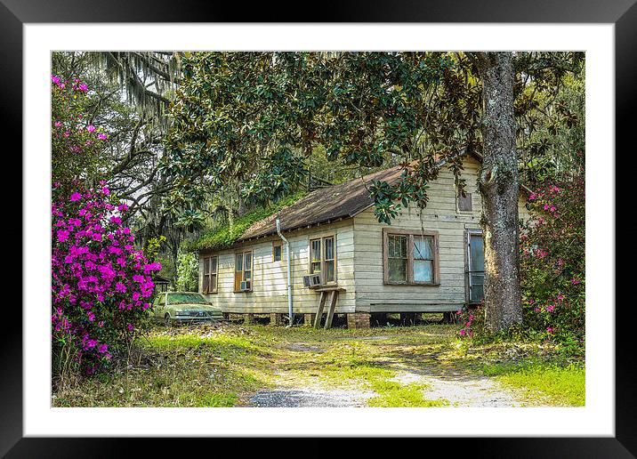 Sweet Georgia Country House, sits left in the wild Framed Mounted Print by Iain Tong