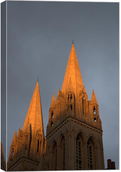 Sunset on Truro Cathedral Cornwall Canvas Print by C.C Photography