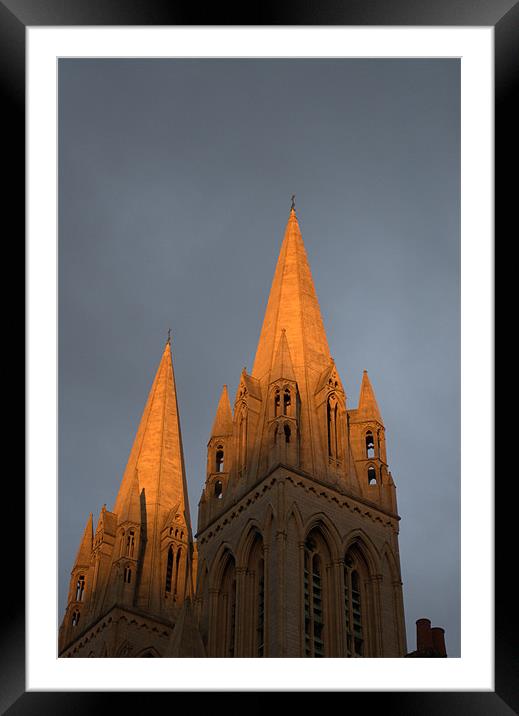 Sunset on Truro Cathedral Cornwall Framed Mounted Print by C.C Photography
