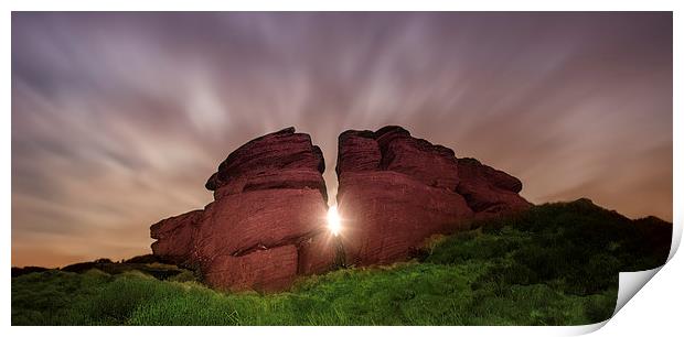 Moon rise over the Peak District Print by Andy Evans