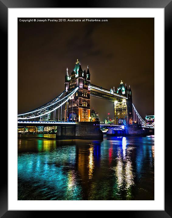  Tower bridge aglow Framed Mounted Print by Joseph Pooley