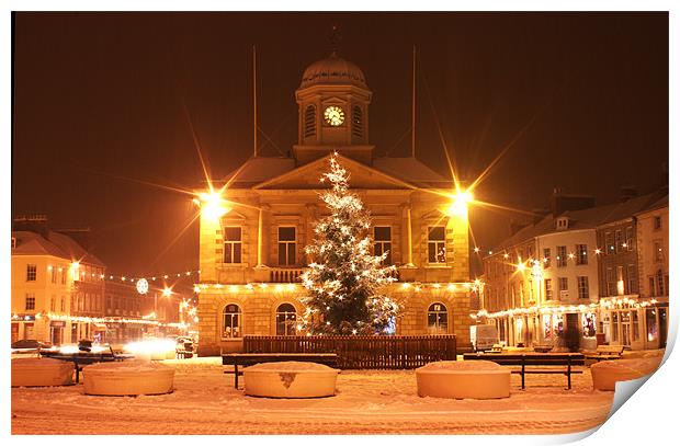 Snow in the Square Print by Gavin Liddle