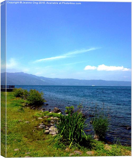Lake Toya Side View Canvas Print by Jeanne Ong