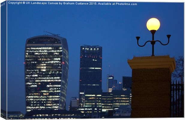  London Skyline at Night Canvas Print by Graham Custance