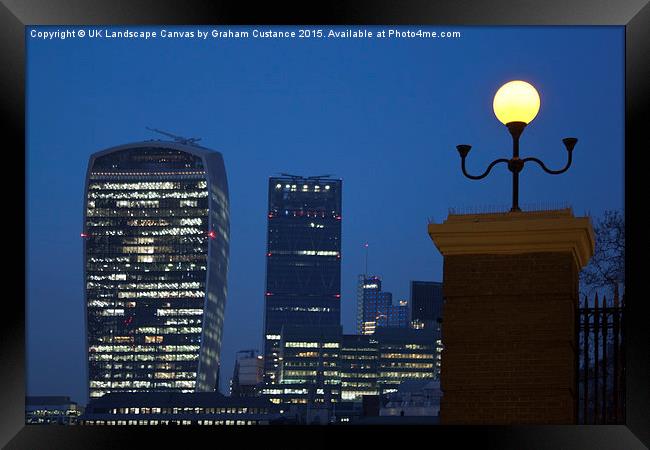  London Skyline at Night Framed Print by Graham Custance