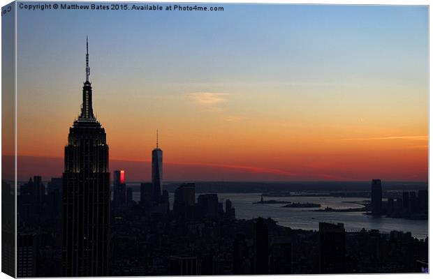  Empire State Building Canvas Print by Matthew Bates