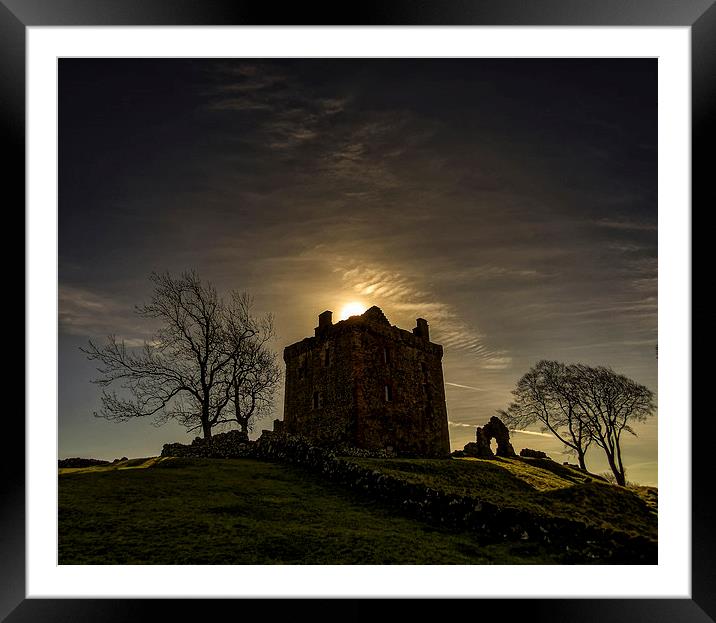  Eclipsed Castle Framed Mounted Print by Fraser Hetherington