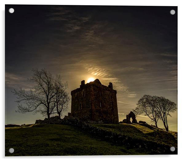  Eclipsed Castle Acrylic by Fraser Hetherington