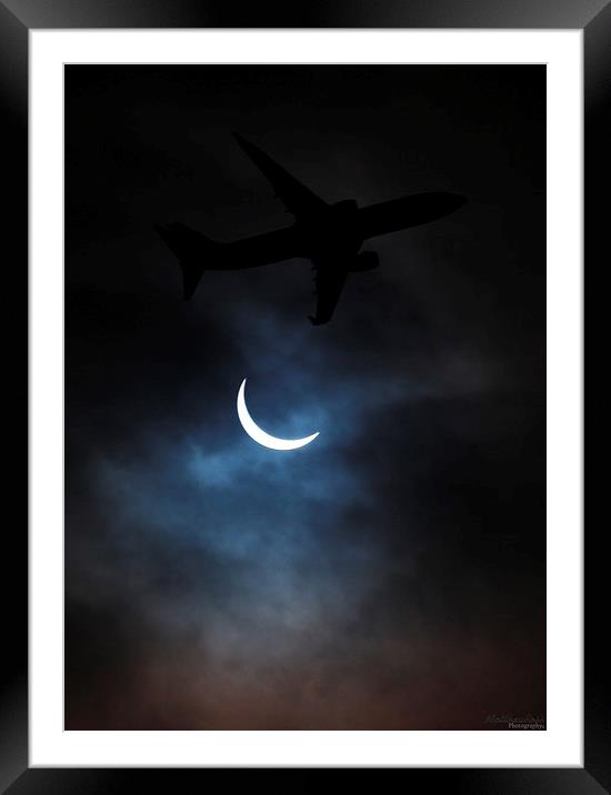 Solar Eclipse ft. Aircraft Framed Mounted Print by Matthew Ross