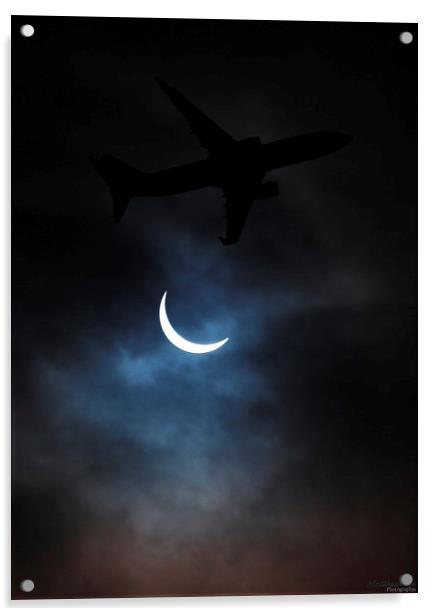 Solar Eclipse ft. Aircraft Acrylic by Matthew Ross