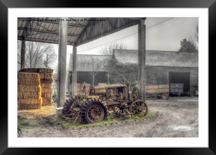   Essex Farm Tractor Framed Mounted Print by Nigel Bangert