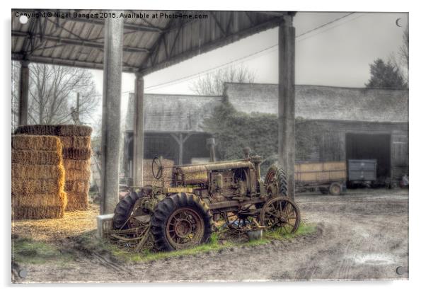   Essex Farm Tractor Acrylic by Nigel Bangert