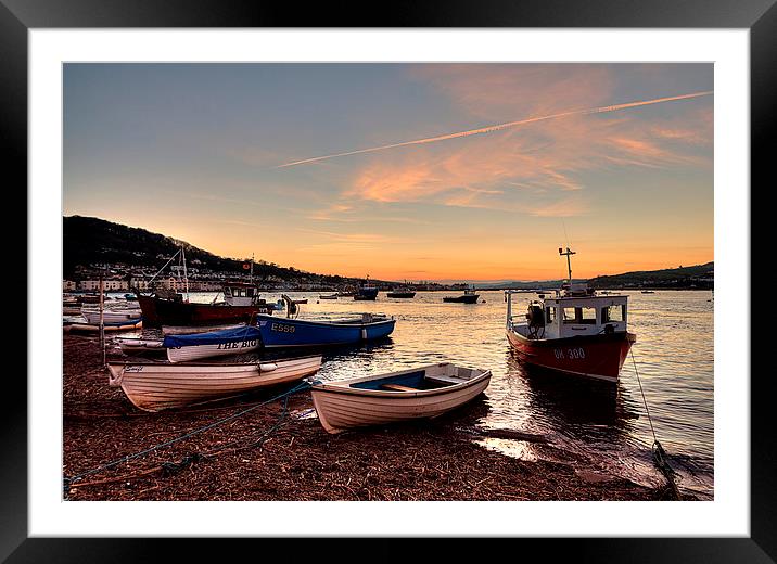  Sunset on Teignmouth Back Beach Framed Mounted Print by Rosie Spooner