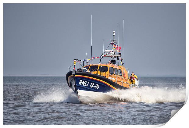  Hoylake `Shannon` class Lifeboat. RNLI 13-06 Print by Rob Lester