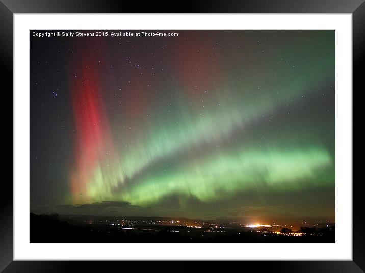  Northern Lights in the Highlands Framed Mounted Print by Sally Stevens