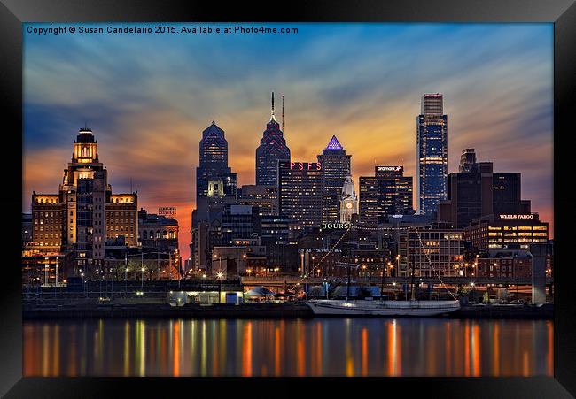 Philadelphia Skyline Framed Print by Susan Candelario