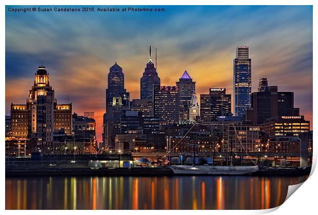 Philadelphia Skyline Print by Susan Candelario