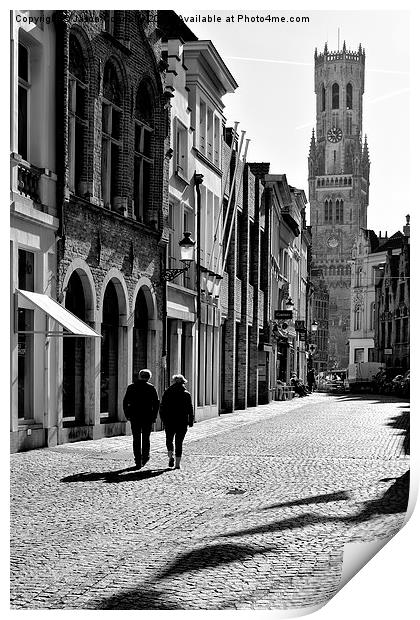  A Stroll In Bruges Print by Jason Connolly