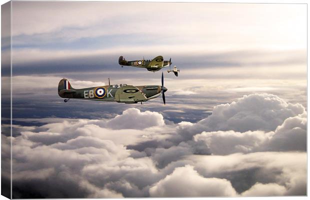 Spitfires On Patrol Canvas Print by J Biggadike