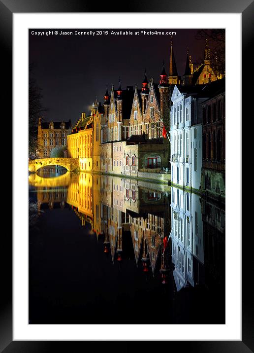  Bruges By Night Framed Mounted Print by Jason Connolly