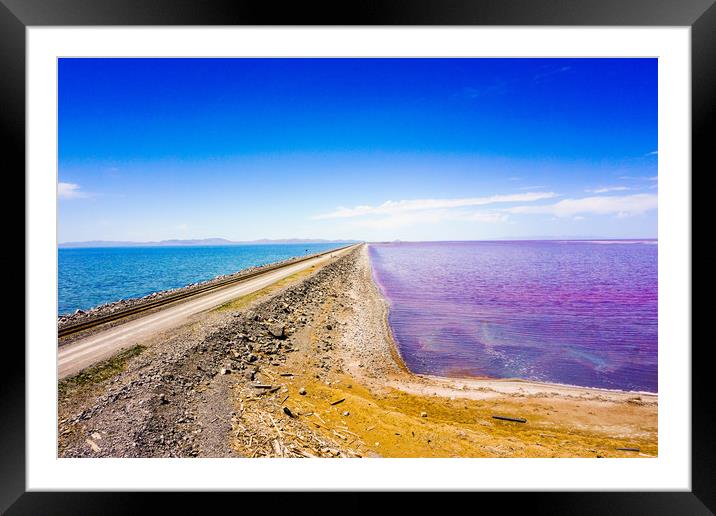 causeway and salt Framed Mounted Print by Brent Olson