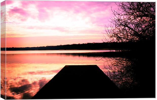 Sun setting over Filby, Norfolk Canvas Print by Castleton Photographic