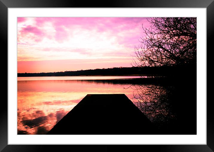  Sun setting over Filby, Norfolk Framed Mounted Print by Castleton Photographic