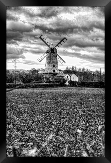 Llancayo Mill Usk 2 Mono Framed Print by Steve Purnell