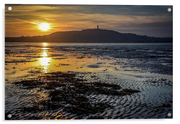  Sunset Strangford Lough Northern Ireland Acrylic by Chris Curry