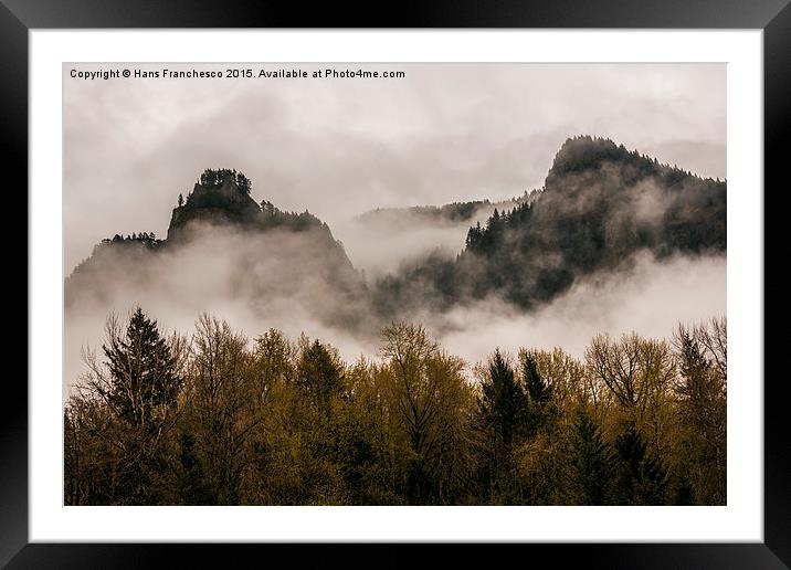 Mist covered Mountains  Framed Mounted Print by Hans Franchesco