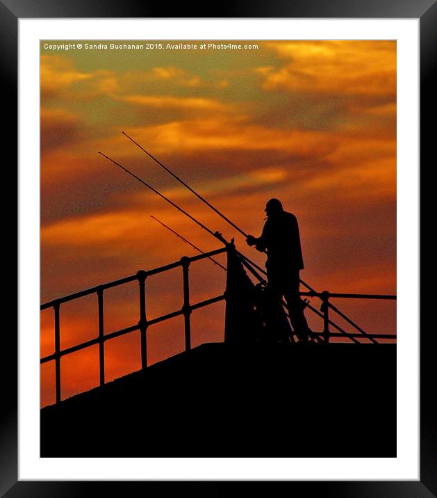  Lonely Fisherman Framed Mounted Print by Sandra Buchanan