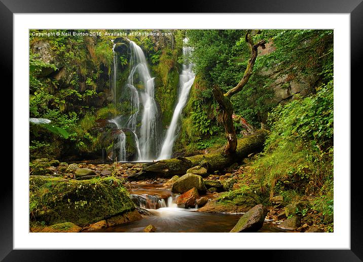 Dreamy waterfall Framed Mounted Print by Neil Burton