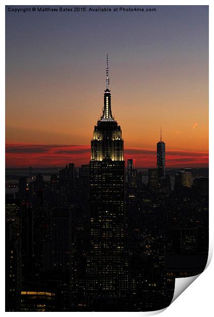 Empire State Building Print by Matthew Bates