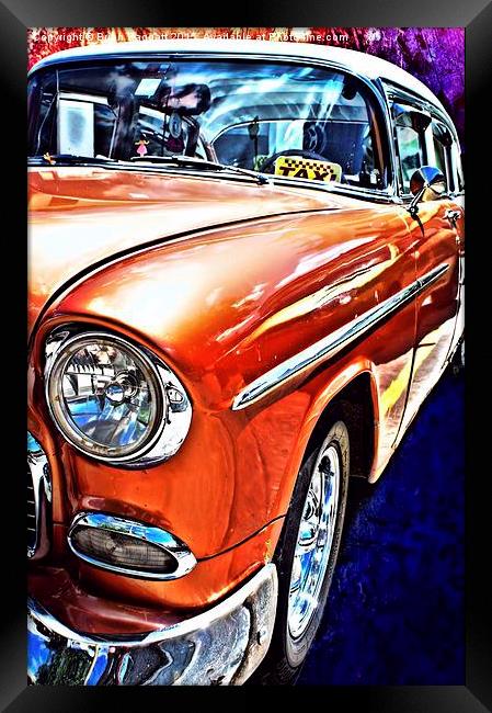  Cuba Taxi Framed Print by Brian  Raggatt