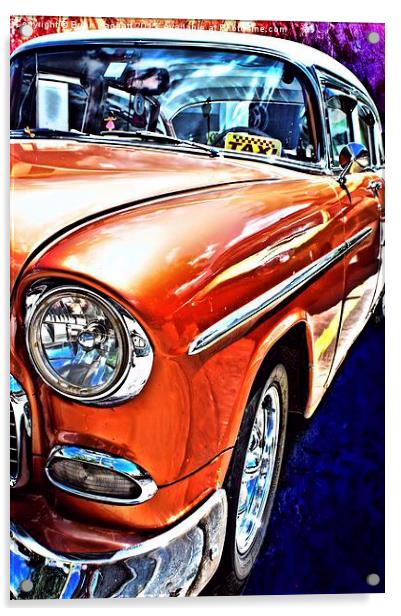  Cuba Taxi Acrylic by Brian  Raggatt