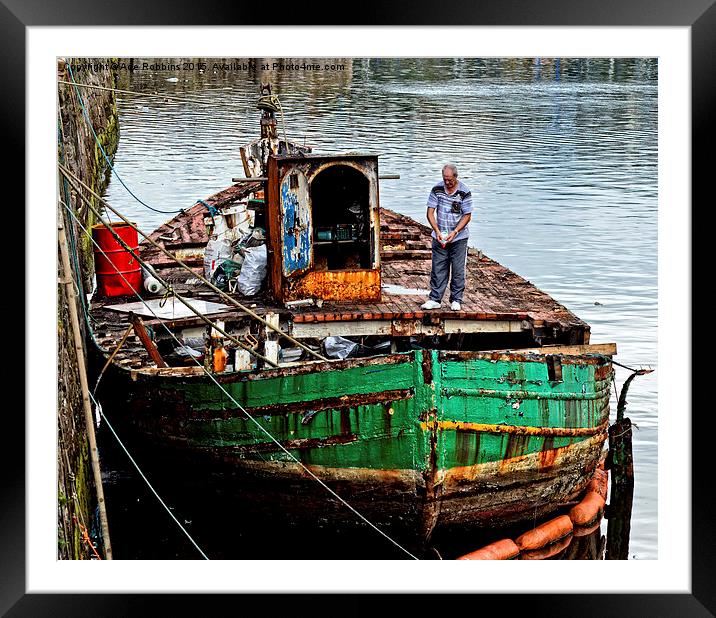  HDR Effect. Restoration of Fire damaged Boat Framed Mounted Print by Ade Robbins