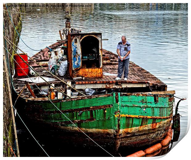  HDR Effect. Restoration of Fire damaged Boat Print by Ade Robbins