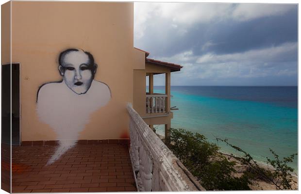 ghostly graffiti - Views around Curacao Caribbean  Canvas Print by Gail Johnson