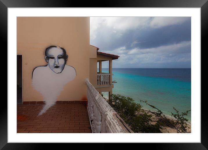 ghostly graffiti - Views around Curacao Caribbean  Framed Mounted Print by Gail Johnson