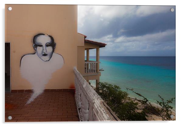 ghostly graffiti - Views around Curacao Caribbean  Acrylic by Gail Johnson