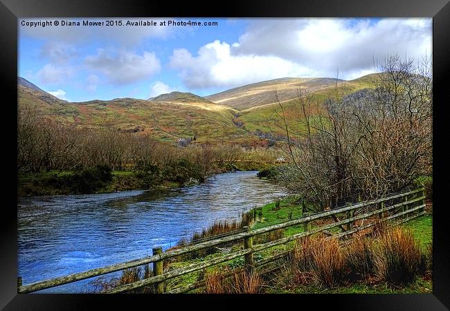  Afon Nant Peris Framed Print by Diana Mower