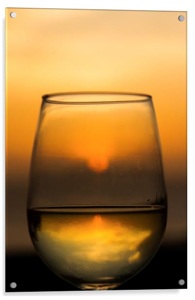  Glass white wine Acrylic by Gail Johnson
