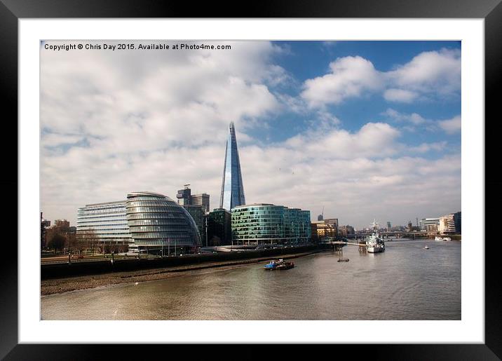 Southwark Skyline Framed Mounted Print by Chris Day