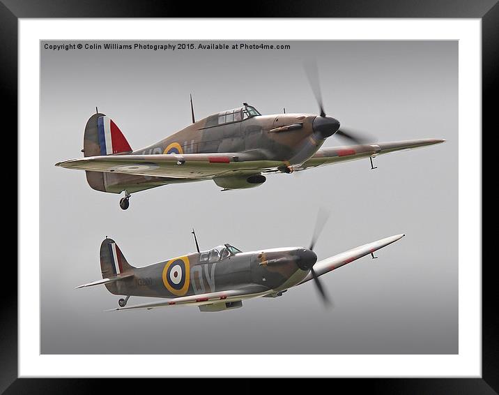   Hurricane And Spitfire Battle Of Britain  Framed Mounted Print by Colin Williams Photography